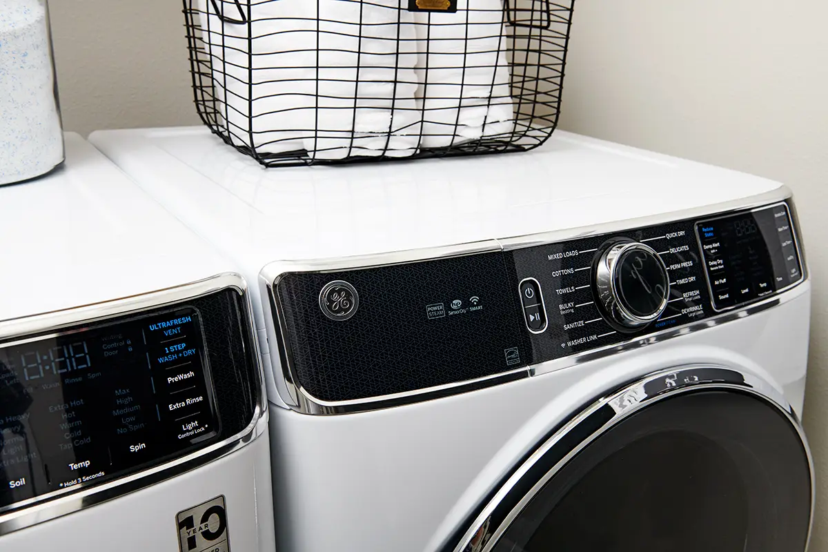 Detail of GE washing machine