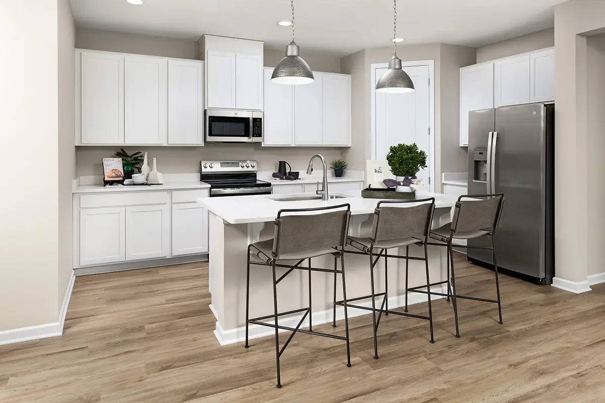 Kitchler silver pendent dome lights in kitchen